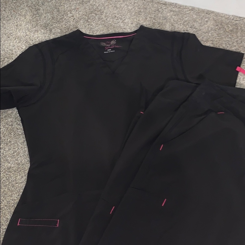 Black Smitten scrub set